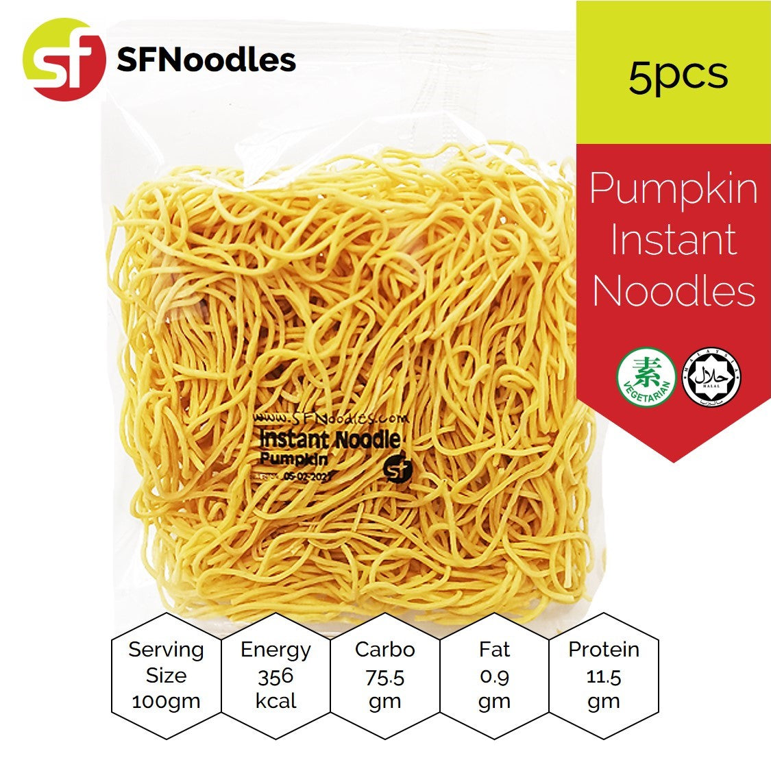 Pumpkin Air Dried Instant Noodles (健康南瓜面)